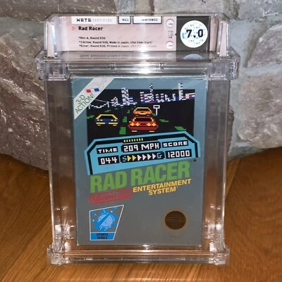 Nintendo 1987 Rad Racer NES 3-Screw WATA 7.0 CIB Graded Game Black Circle Seal - Image 1 of 4