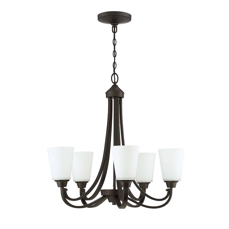 Craftmade Grace 5 Light Chandelier, Espresso w/White Frosted Glass - 41925-ESP - Image 1 of 1