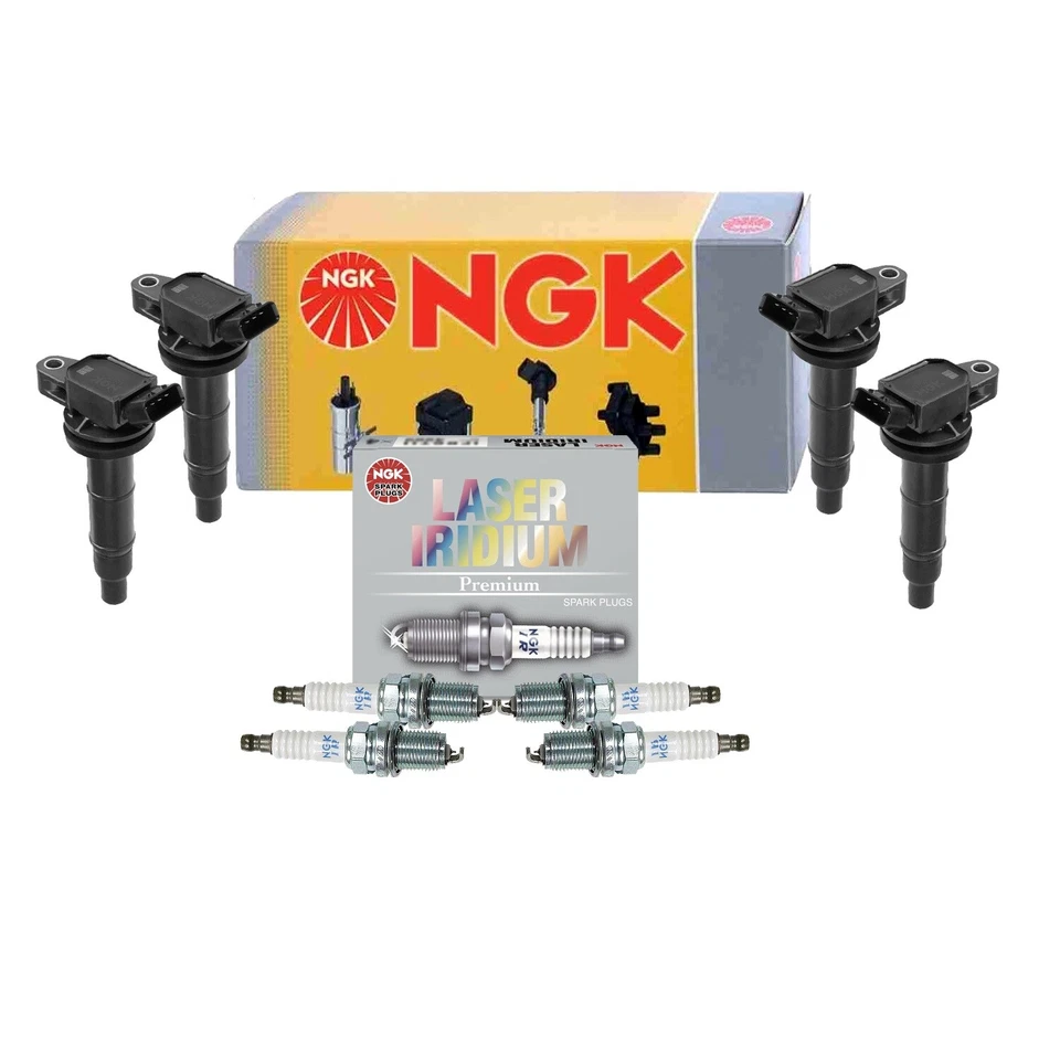 Kit de velas de ignição NGK 4 bobinas de ignição e 4 velas de ignição laser irídio para Toyota RAV4 base L4 - Imagem 1 de 1