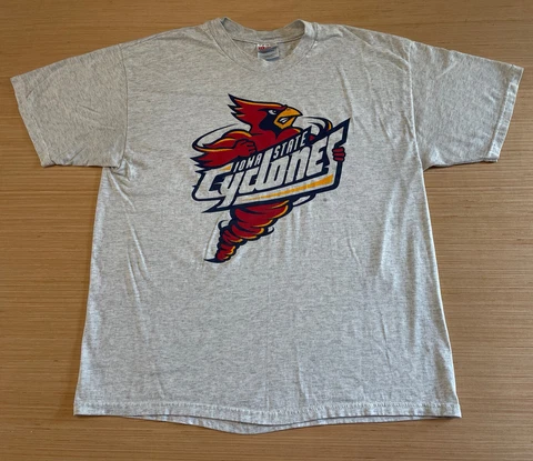 Vintage Iowa State Cyclones Single Stitch T-Shirt Size Adult Medium - Large Gray Cover
