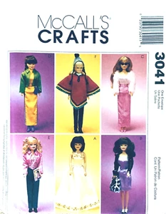 3041 McCall's Crafts UNCUT FACTORY PIEGATO - NUOVO per 11 1/2" vestiti moda bambola - Foto 1 di 2