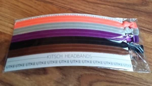 KITSCH Headbands 5 METALLIC Elastic HEAD BANDS Black BROWN Silver BRAND  NEW  - Picture 1 of 2
