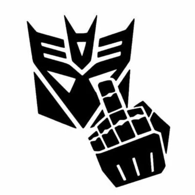AREA 51 Transformers Decepticon finger Vinyl Decal Car Window Laptop - FREE SHIPPING-