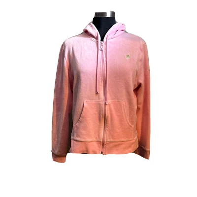 De colección Y2K Lilly Pulitzer Grande Cremallera Chaqueta Sudadera Terciopelo Rosa Sudadera con Capucha Foto 1 de 4