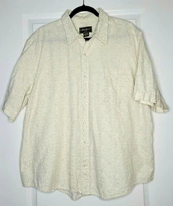 Eddie Bauer Linen Button Up Shirt Men's XL Cotton Cream White Short Sleeve Clean - Picture 1 of 5