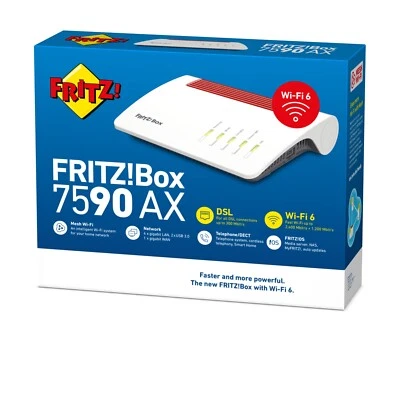 AVM FRITZ!Box 7590 AX V2 300 MBit/s VDSL Wi-Fi 6 Mesh - DE Händler - NEU - Bild 1 von 4