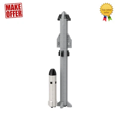 MOC: 1:320 Sp_a-c-e-X- Starships and Super Heavy Rocket with Stand 719 Pieces  - Image 1 of 4