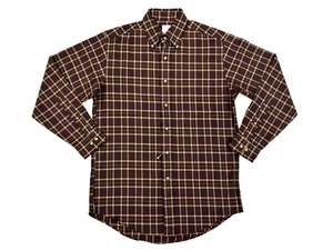 Camisa a Cuadros Brooks Brothers Manga Larga Abotonada Mezcla Algodón Lana - Marrón - Imagen 1 de 3
