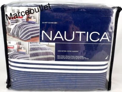 Nautica Home Craver FULL / QUEEN Duvet Cover & Shams Set Navy Blue - Image 1 of 4
