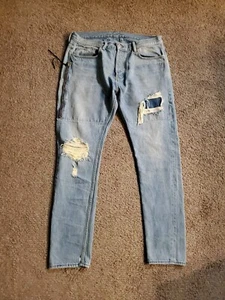 Mens Mr. Completely Los Angeles Zipper Ripped Urban Jeans size 34x34 (J) - Picture 1 of 12