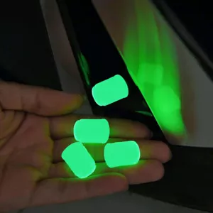 4PCS Green Luminous Car Wheel Tire Valve Stem Rubber Cap Cover Car Accessories - Picture 1 of 13