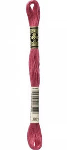 DMC Stranded Cotton Embroidery Floss, Colour 601 Dark Cranberry - Picture 1 of 1