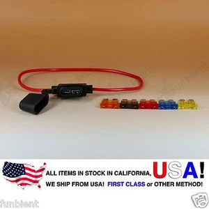 ATO ATC Regular Inline 16AWG Fuse Holder (Water Proof) + 5A 7.5A 10A 15A 20A - Picture 1 of 6