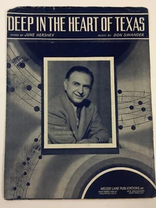 Partituras vintage de voz y piano Deep in the Heart of Texas 1941 - Imagen 1 de 12