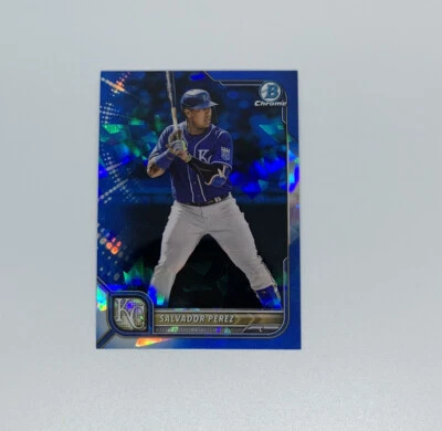 2022 Bowman CHROME SAPPHIRE SALVADOR PEREZ - Kansas City Royals - Image 1 of 2