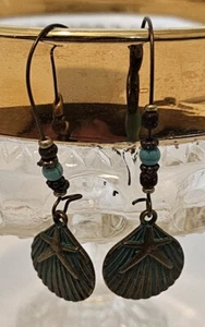 Seashell Metal Dangling Earrings - Picture 1 of 1