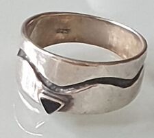 Wunderschöner Vintage Ring mit Onyx aus 925er Silber Größe 56 (17,8 mm Ø)