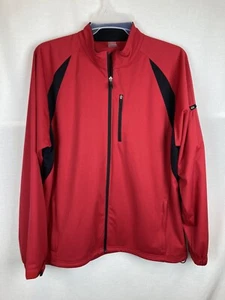 Slazenger Men's Large Full Zip Jacket Solid Red Pockets Water Resistant - Picture 1 of 10