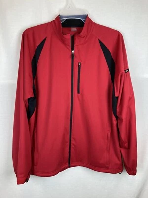 Slazenger Men's Large Full Zip Jacket Solid Red Pockets Water Resistant - Image 1 of 4