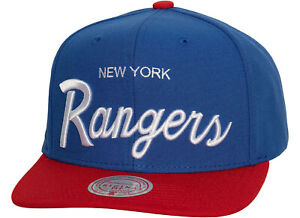 New York Rangers NY Mitchell & Ness NHL Vintage Script Snapback Hat Cap