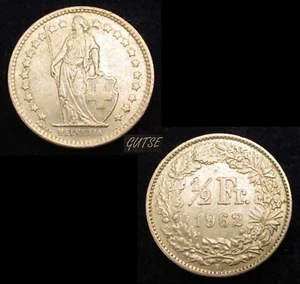 *GUTSE* SUIZA, 1/2 FRANC 1962, KM#23, PLATA.. - Picture 1 of 1