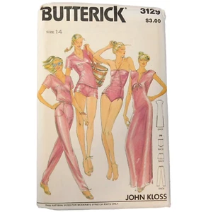 Butterick 3129 De Colección Años 70 Traje de Baño Cubrir Pantalones Cortos John Kloss Patrón Talla 14 SIN CORTAR - Imagen 1 de 4