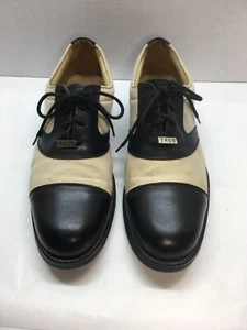 Etiquetas Zapatos de Golf Mujer Verde Césped Colección Golf Negro Blanco Cuero Italia 8.5 - Imagen 1 de 12