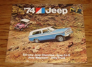 Jeep Full Line Deluxe 1974 original folleto de ventas 74 Cherokee CJ-5 Wagoneer - Imagen 1 de 2