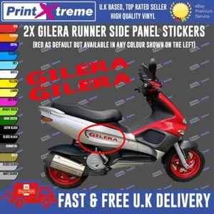 GILERA RUNNER STICKERS X2 50 125 172 180 1998-2005 GILERA TEXT ANY COLOUR - Picture 1 of 7
