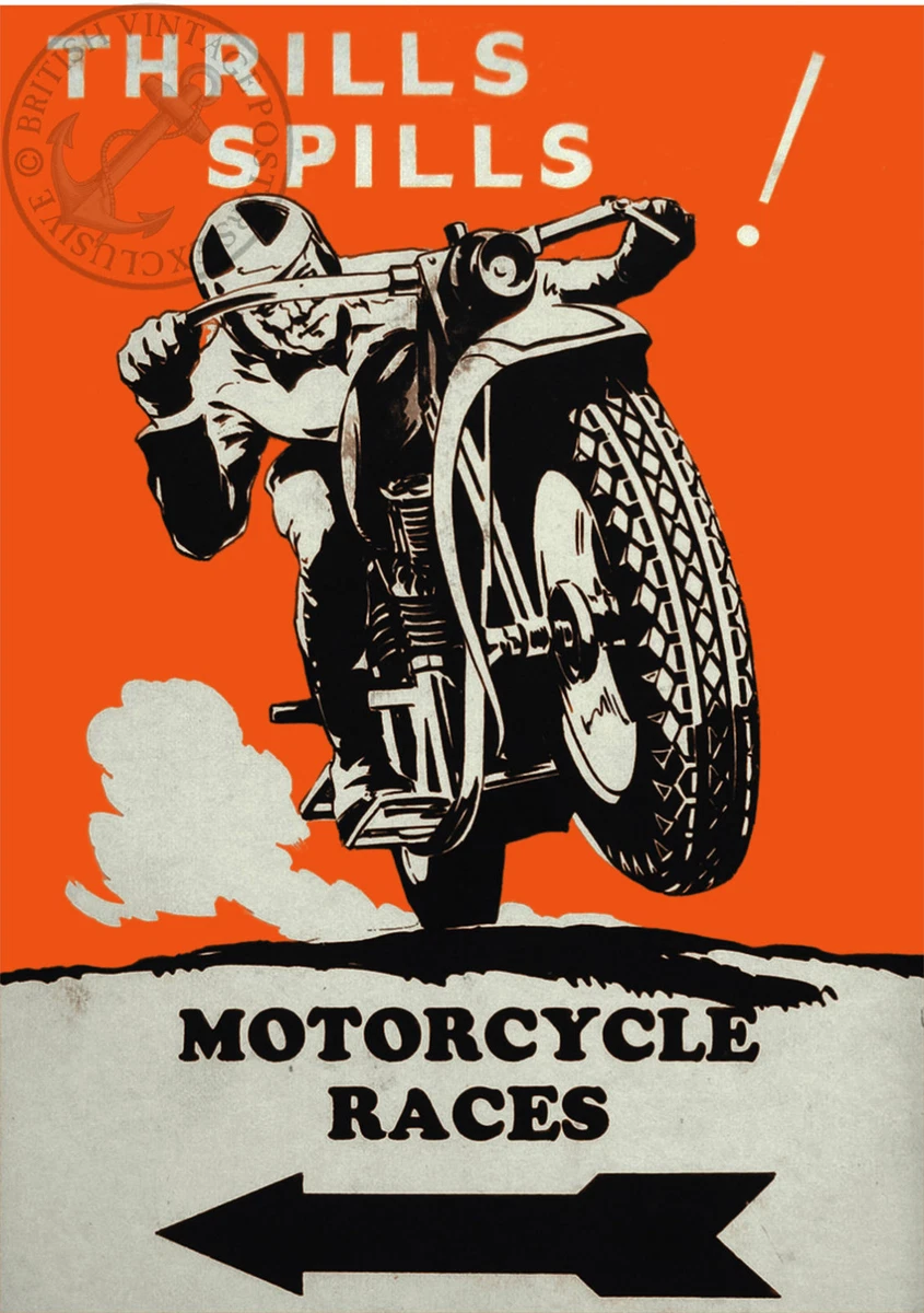 Bumblebeaver Motocross Kunstdruck – Poster Im Retro-Stil, 30 X 41 Cm, Hochwertiger Druck Auf Strukturiertem Papier