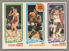 1980-81 Topps Steve Hawes #24 Nate Archibald #32 Elvin Hayes #248 3 in 1 