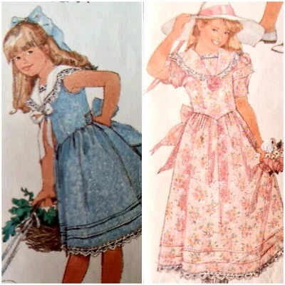 1980s Gunne Sax Sailor Collar Puff Sleeve Dress Simplicity 8703 Sewing Pattern - Image 1 of 3