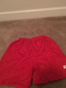 Starter Boys Red Athletic Shorts Elastic Waist Drawstring Size Medium  - Picture 1 of 5