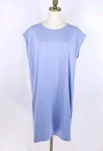 Eileen Fisher Sleeveless T-Shirt Dress Size L Light Blue Jersey - Picture 1 of 6