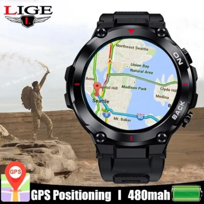 GPS Smart Watch Men Outdoor Bracelet Blood Pressure IP68 Waterproof Smartwatch - Image 1 of 4