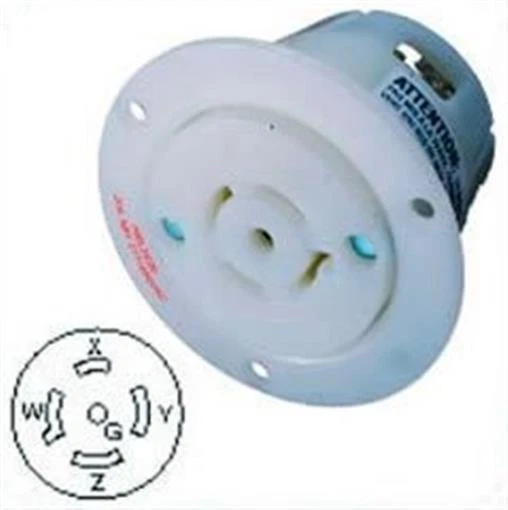 Hubbell HBL2526 Flanged Receptacle Twist-Lock 20A 3 Phase Y 277/480VAC 4P 5W - Image 1 of 1