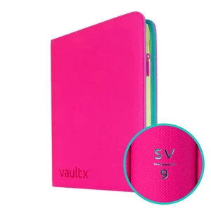 VaultX Scarlet & Violet 9 Exo-Tec® Zip Binder - 9 Pocket - Picture 1 of 6