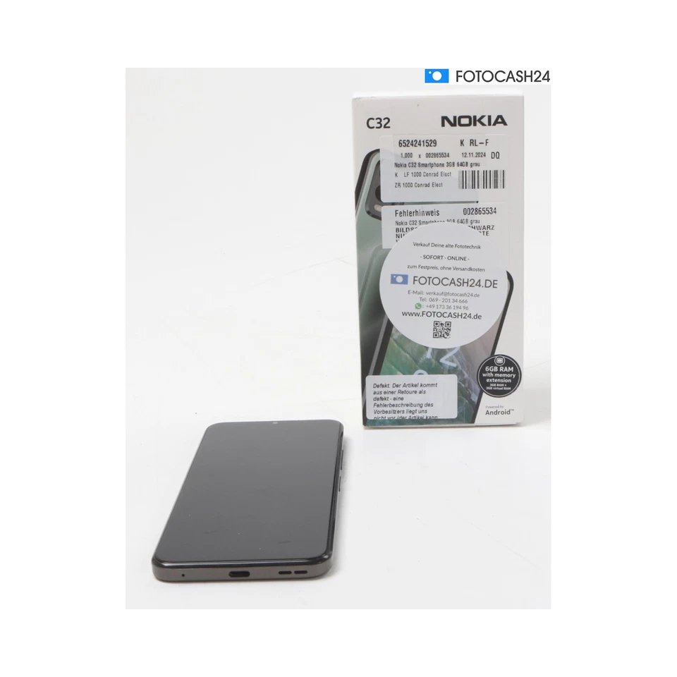 Nokia C32 Smartphone 3GB 64GB Gris + Defecto (281776) - Imagen 1 de 4