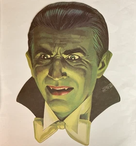 Universal Monster Dracula/Vampire Portrait Die Cut Halloween Decor 2-sided VTG - Picture 1 of 16