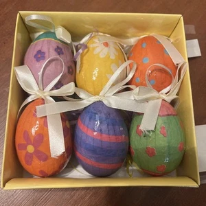EASTER EGGS FOR DECOR/TREE 6 Pack Decorated New - Picture 1 of 8