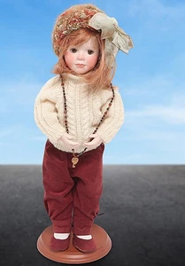 OOAK Sparrow Porcelain Doll 1993 Rose Pinkul Sculpt Judy Keefe Redhead, Stand - Picture 1 of 8