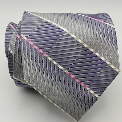 Jhane Barnes Tie Multicolor Geometric Hand Made in China Silk Shell (3.75x62") - Image 1 of 4