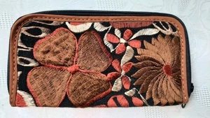 Mexikanische Leder handgefertigte erhaben Blumen Geldbörse Münze Clutch Geldbörse MEHRFARBIG - Bild 1 von 4