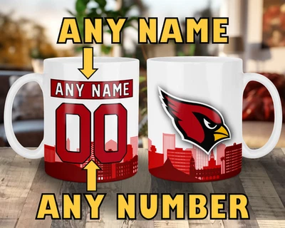 CUSTOMIZABLE Arizona Cardinals Skyline Jersey Mug - Any Name/Number - 11 oz. - Image 1 of 4