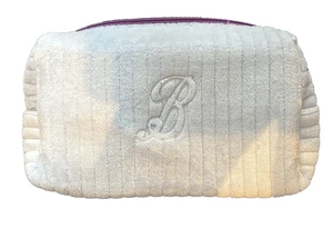 Stiefel blau Velour Soft Touch Make-up Toiletten Tasche Beutel + innen abwischbar - Bild 1 von 3