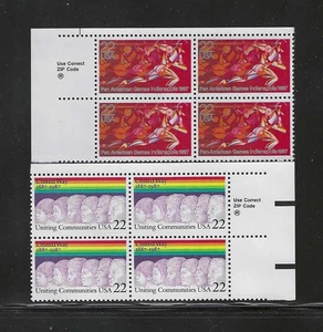 US SCOTT #2247 & 2275 ZWEI "KORREKTE POSTLEITZAHL VERWENDEN" 4ER-BLÖCKE POSTFRISCH NEHMEN SIE EIN LQQK! - Bild 1 von 1