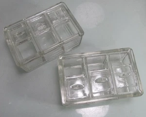 2 Glasgefäße Glaskubus Alfred Becht Offenburg Deckel schiebbar Schiebemechanismu - Picture 1 of 3