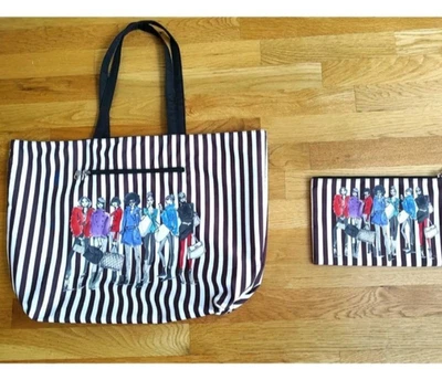 Bolso de Mano Henri Bendel Marrón Rayas Uptown Niñas Compras Ciudad de Nueva York Nueva York Foto 1 de 4
