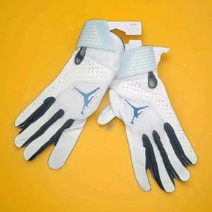 2025-NIKE JORDAN FLY BASEBALL BATTING GLOVES White/Blue ADULT Medium NWT - Picture 1 of 3