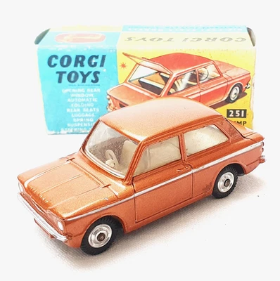 Corgi Toys England 1:48 HILLMAN IMP #251 Bronze Metallic C-9 Boxed`65 RARE COLOR - Image 1 of 4